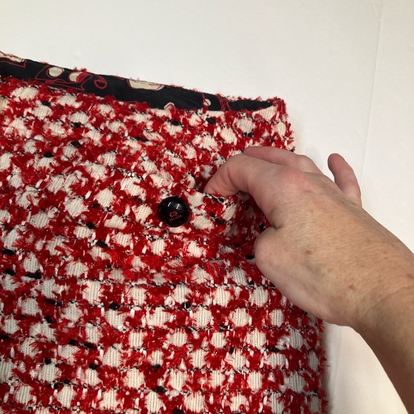 Vintage red tweed Escada skirt size 44 - Picture 6 of 15